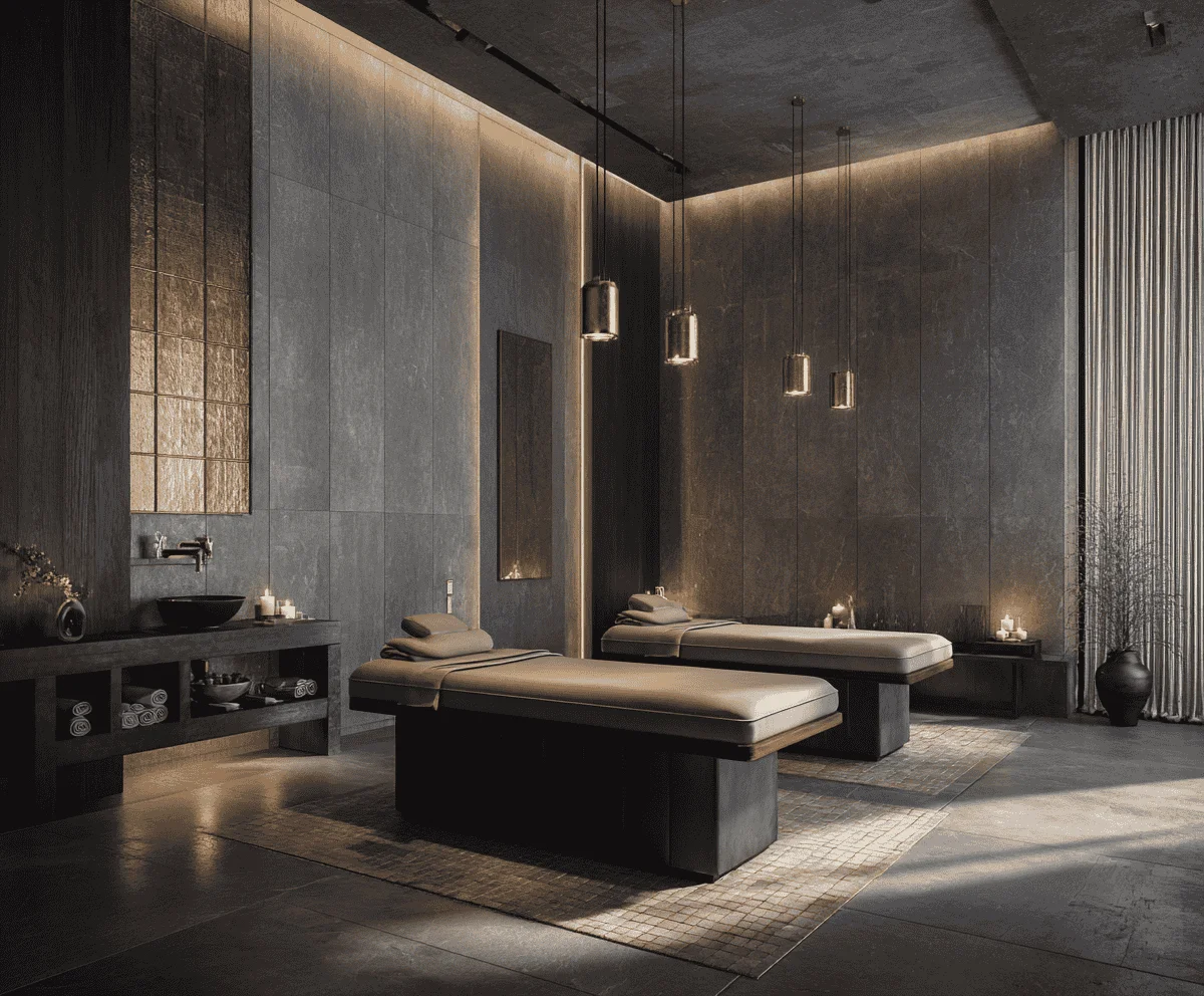 A luxurious hotel suite with modern amenities